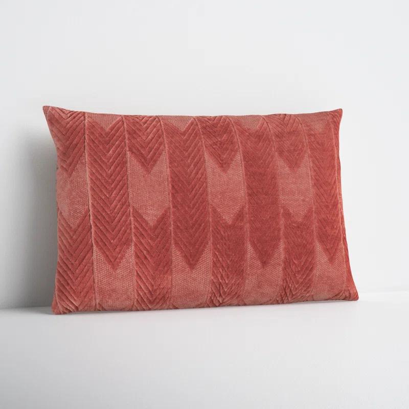 Floretta Embroidered Cotton Lumbar Throw Pillow