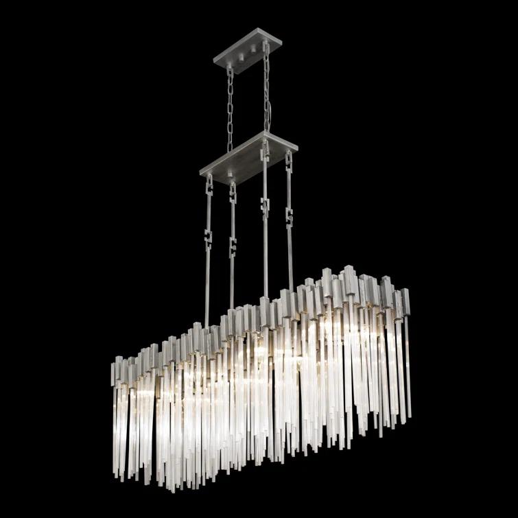 309N08RN-Varaluz Lighting-Matrix - Eight Light Linear Pendant-Black Finish