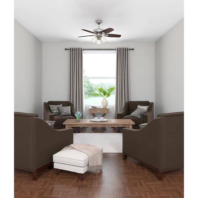 Hunter Fan 42" Builder 5 - Blade Standard Ceiling Fan with Pull Chain and Light Kit Included