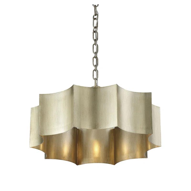 Carney 3 Light Metal Dimmable Scalloped Chandelier