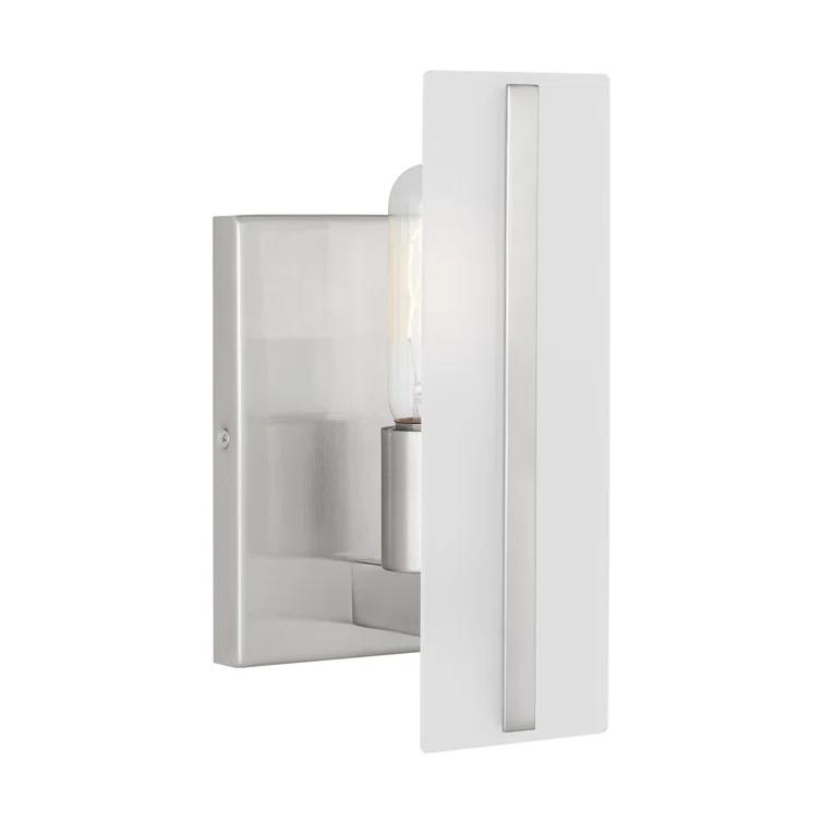Elegant Brushed Nickel Vanity Sconce with Satin Etched Glass