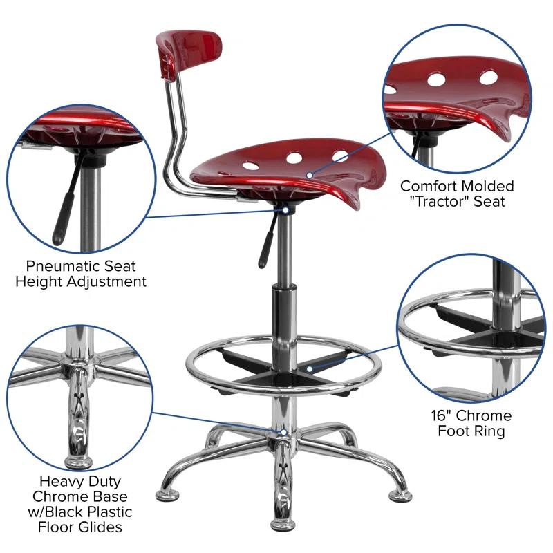 Flash Furniture Monroe Adjustable Height Swivel Bar Stool
