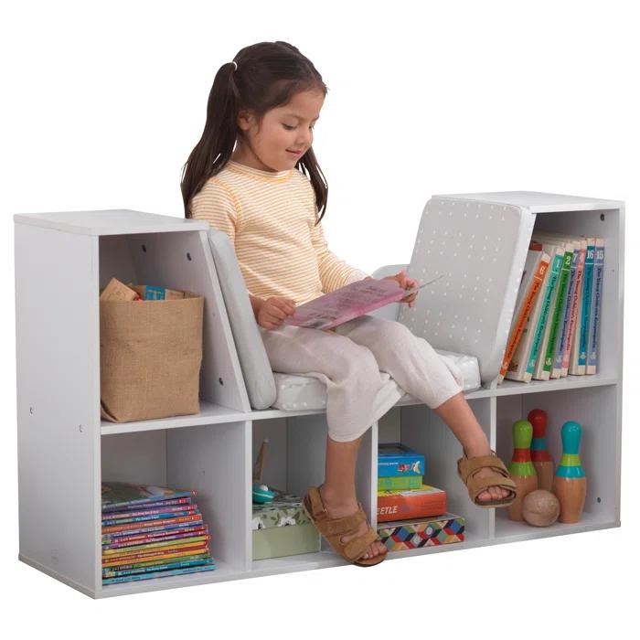 KidKraft Bookcase with Reading Nook, 6 Shelves