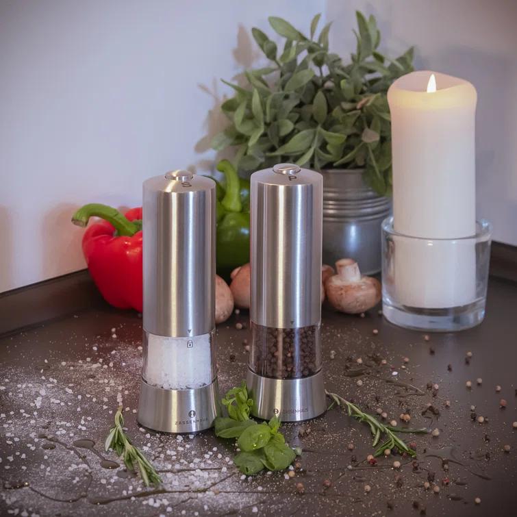 Frieling Zassenhaus Gera Stainless Steel/Acrylic Electric Salt Mill