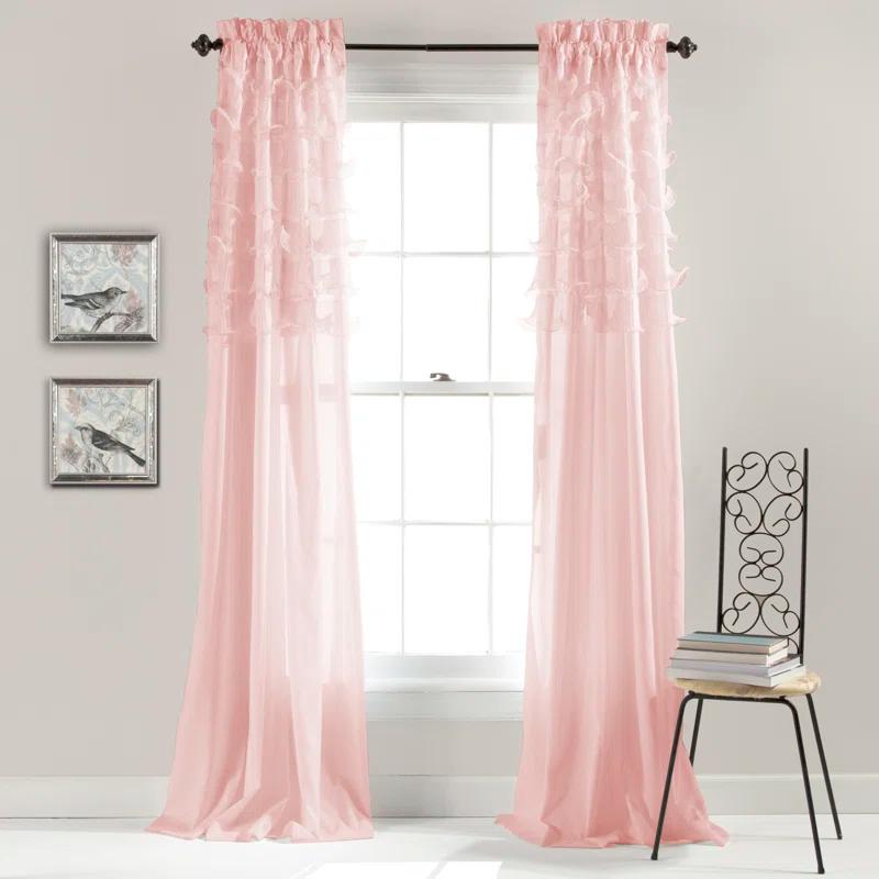 Lush Decor Avery Polyester Semi Sheer Curtain Pair (Set of 2)
