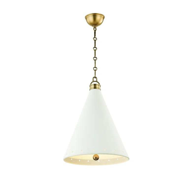 Buxton Pendant Light - White and Brass / Medium