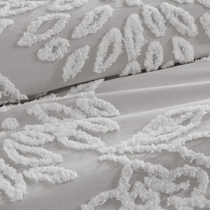 Kelly Clarkson Home Gwyneth 3 Piece Tufted Cotton Chenille Floral Duvet Cover Set