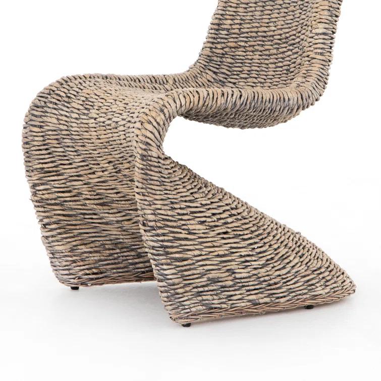 Portia Contemporary Gray Wash Rattan Side Chair