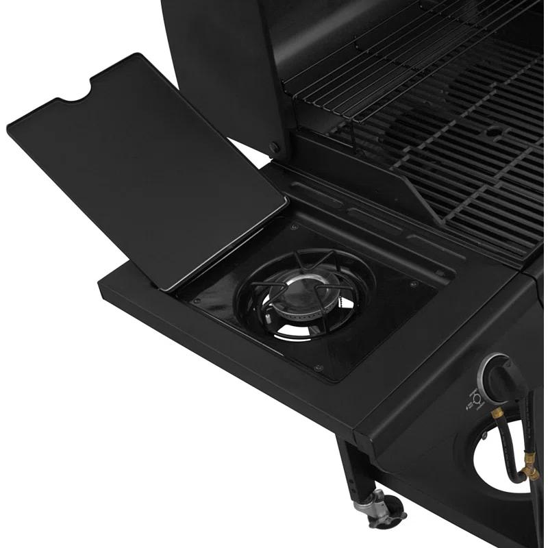 Charbroil 3-Burner Combo Gas & Charcoal Grill with Side Burner