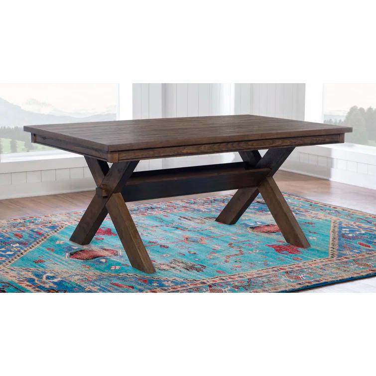 Kelly Clarkson Home Gigi 70" Solid Wood Farmhouse Trestle Base Dining Table