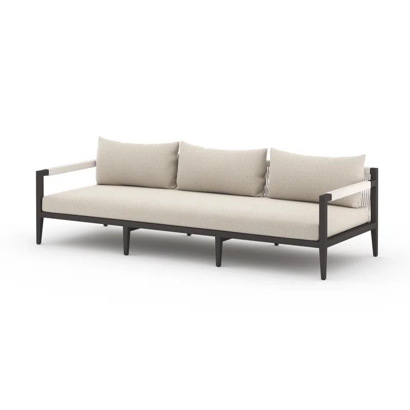 Cadenza Indoor / Outdoor Metal Sofa - Bronze/Sand / 93"W