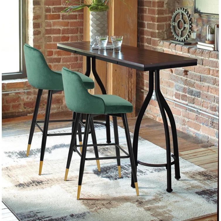 Swivel Velvet Upholstered Counter & Bar Stool (Set of 2)