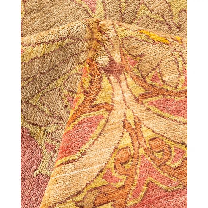 Hand-Knotted Wool Floral Contemporary Pink Area Rug 11' 10" x 15' 0"