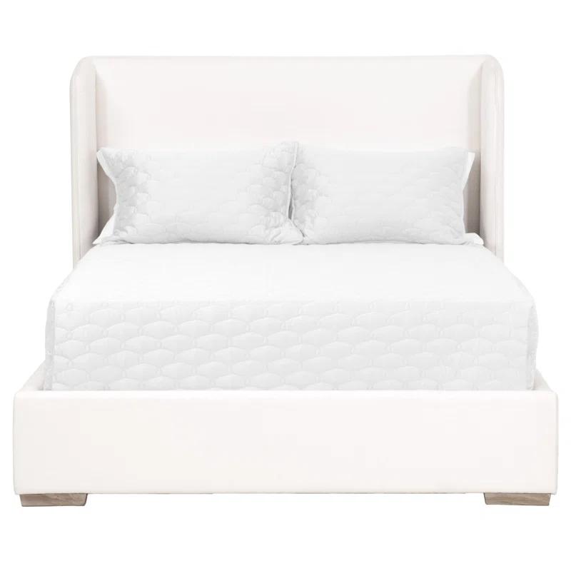 Benjara Upholstered Wingback Bed