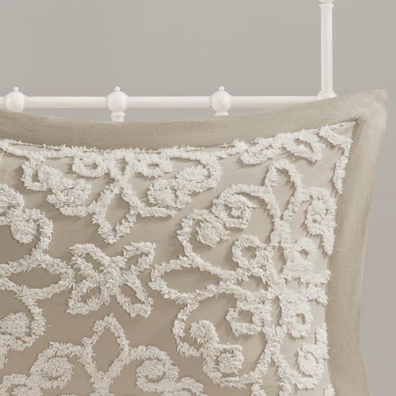 Kelly Clarkson Home Emberly Tufted 100% Cotton Sateen Coverlet Set in Farmhouse Style