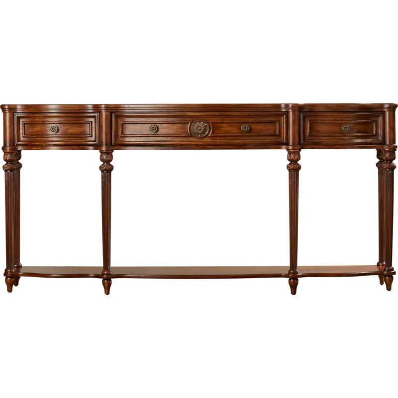 Vintage Oak 72" Console Table with Storage