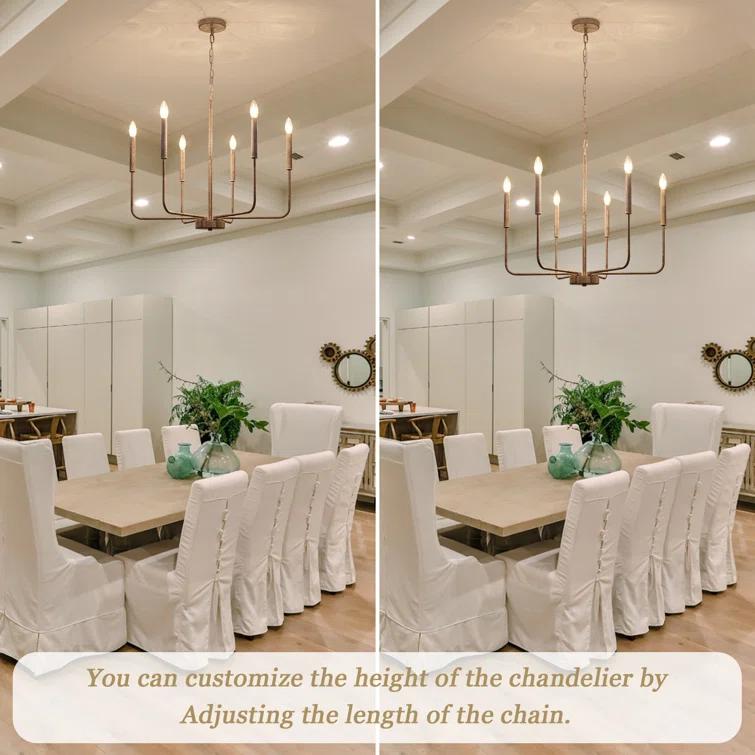 Marshana 6-Light Classic / Traditional Chandelier Modern Farmhouse Candle Style Chandelier