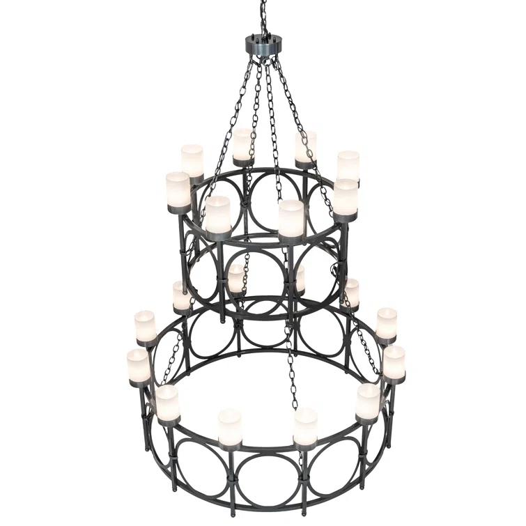 Meyda Lighting Porta 20 - Light Dimmable Tiered Chandelier