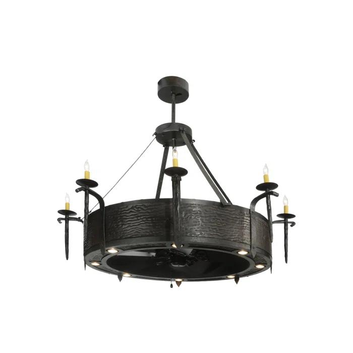 Meyda Lighting Rustic Lodge 16 - Light Dimmable Drum Chandelier