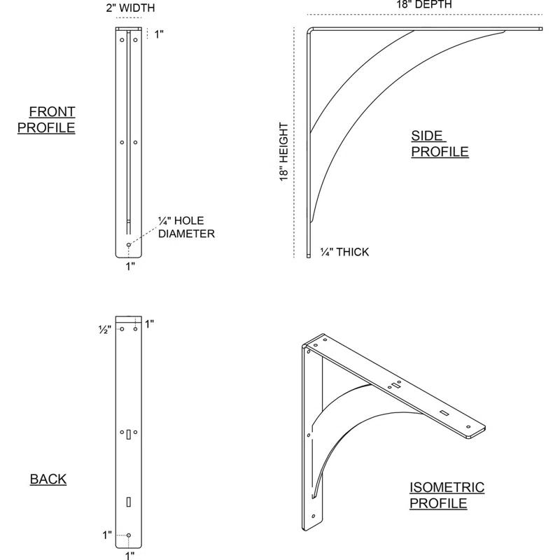 Legacy H 2'' W D Metal Bracket / Corbel