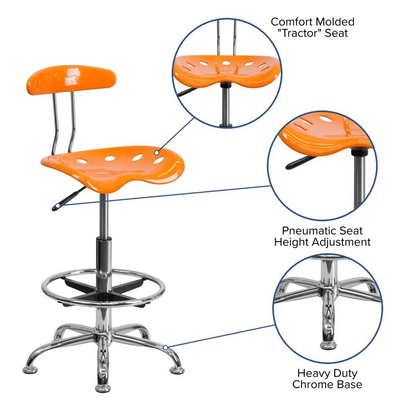 Flash Furniture Monroe Adjustable Height Swivel Bar Stool