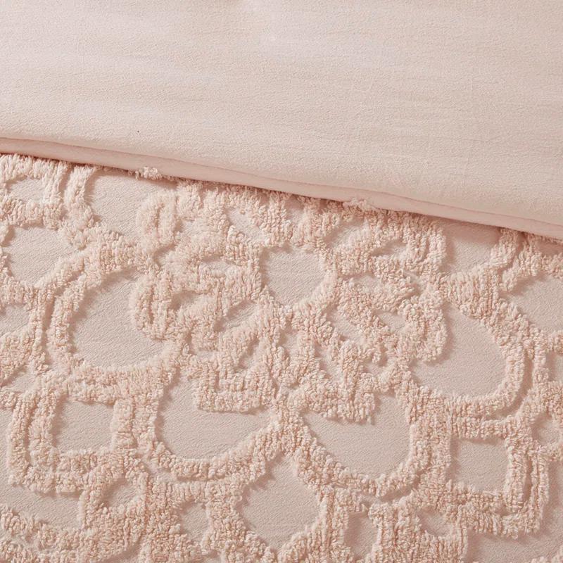 Laetitia Tufted Chenille Cotton 3 Piece Medallion Duvet Cover Set