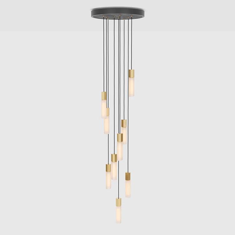 Tala Basalt 9-Light Pendant Light - Brass