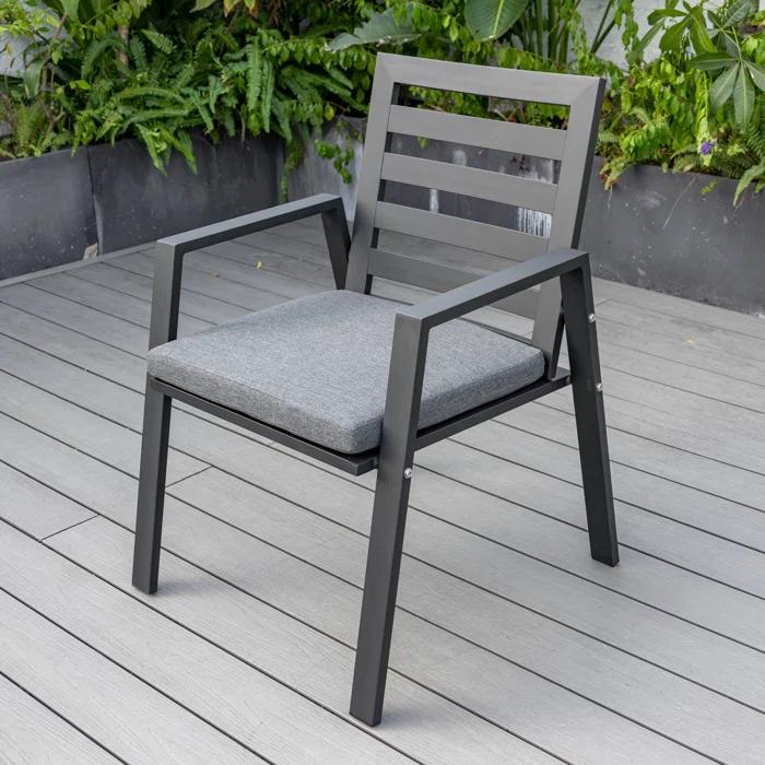7-Piece Patio Dining Set With 60" Round Aluminum Dining Table And 6 Dining Armchair