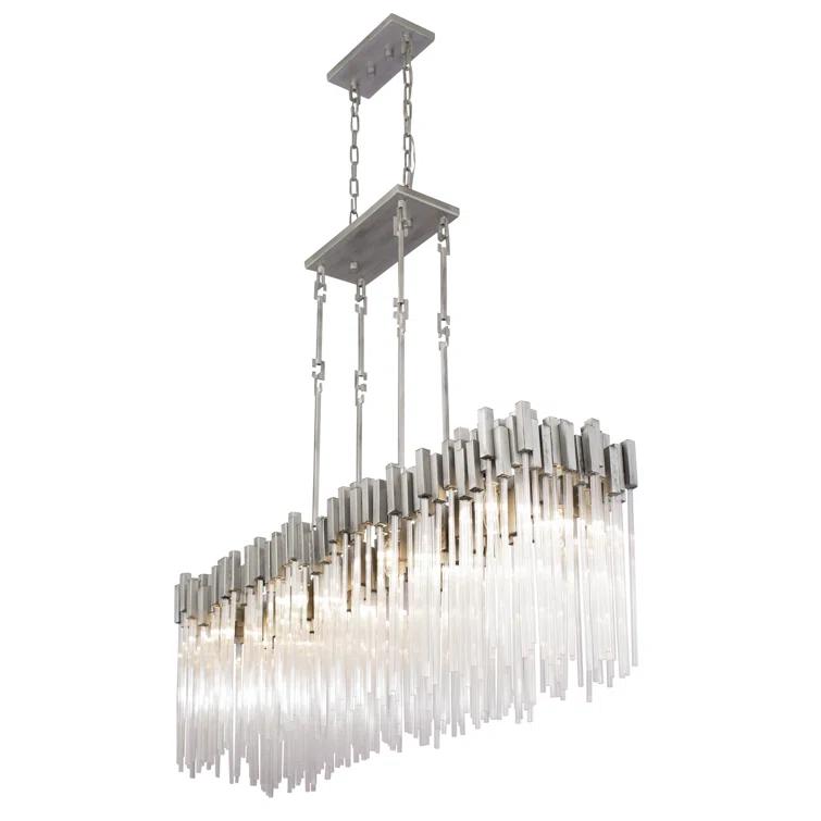309N08RN-Varaluz Lighting-Matrix - Eight Light Linear Pendant-Black Finish