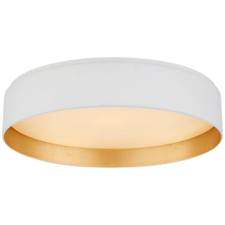 Matte White 2" LED Drum Flush Mount with Glass Diffuser