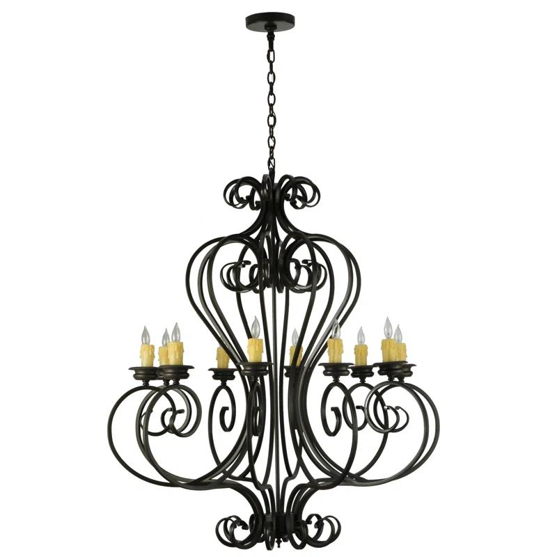 Fernando Bronze 10-Light Candle Chandelier