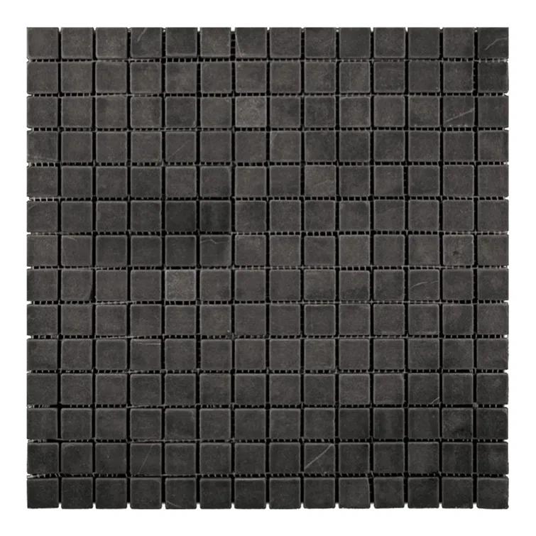 Noir Luxe 12 X 12 In. Polished Jet Black Marble Mosaic Square Wall And Floor Tile (5 Sq Ft/Case) - 5 Pack