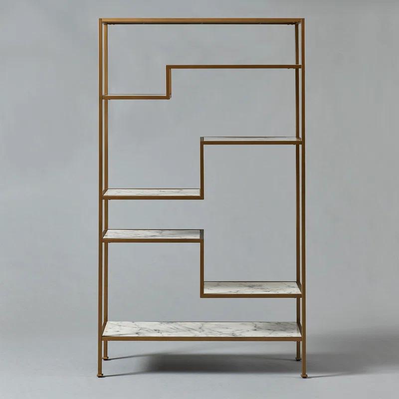 Mercer41 Carbone Marble-Look 5-Tier Display Bookcase Shelf