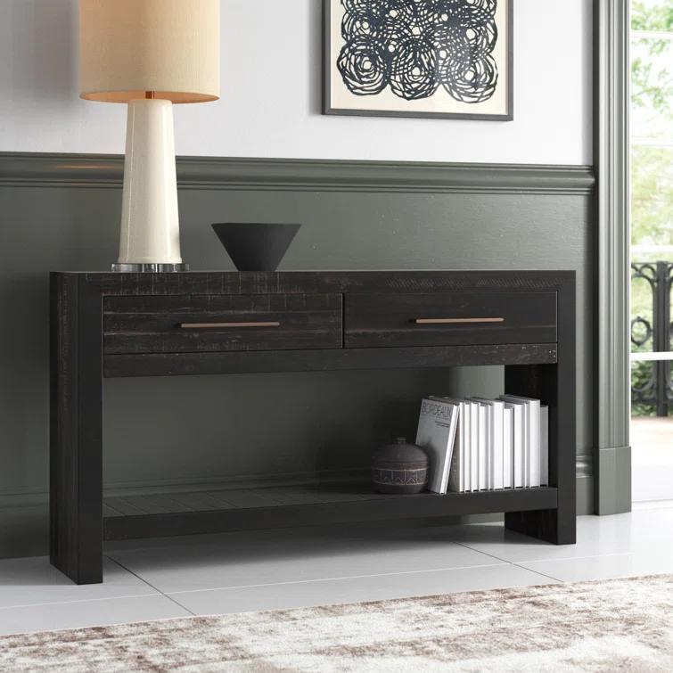 Alexa Burnished Pedestal Console (60”)