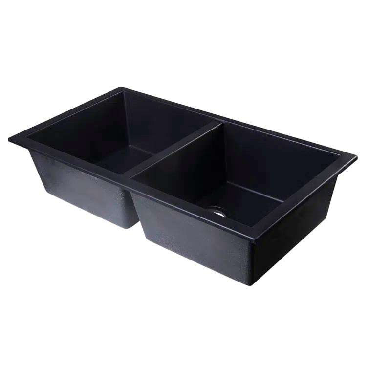 34'' L Double Bowl Granite Kitchen Sink