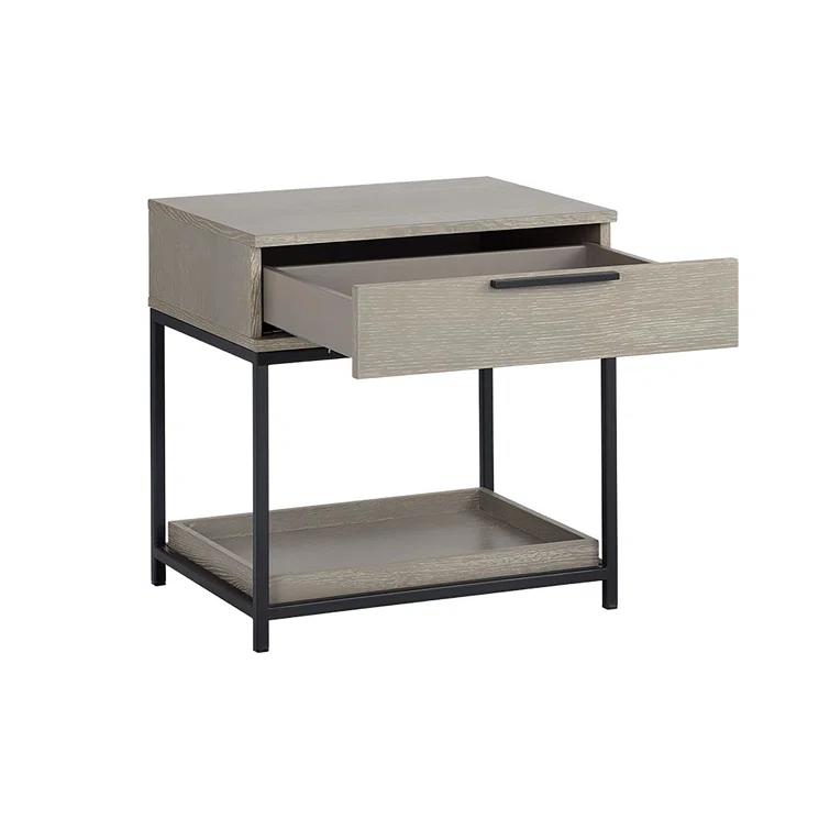 Transitional Rebel Black & Gray 1-Drawer Nightstand