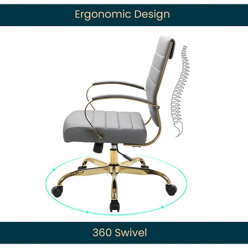 Everly Quinn Naudain Leather Office Conference Chair Modern Executive Meeting Room Chairs