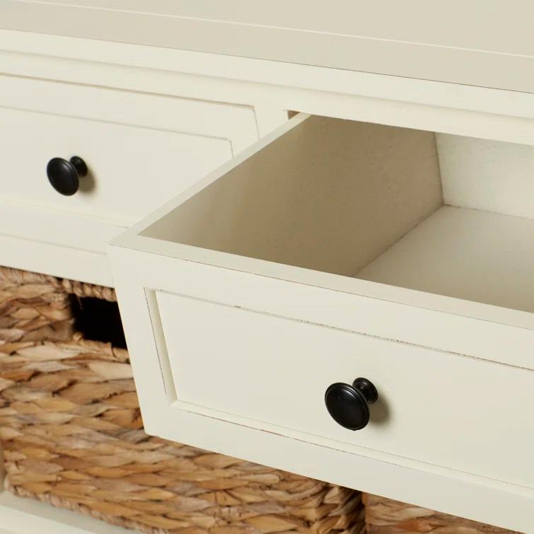 Adayla Solid Wood Drawers Storage Bench