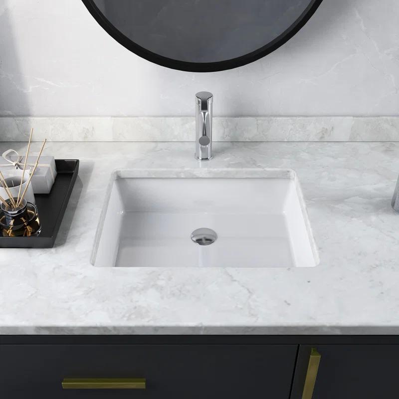 DeerValley Ursa 20" X 15.6" Rectangular Vitreous China Undermount Bathroom Sink with Overflow