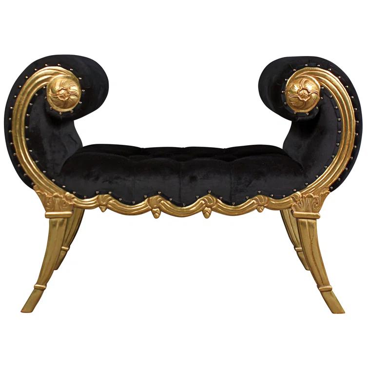 Design Toscano Mavro Apolline Crescent Upholstered Bench