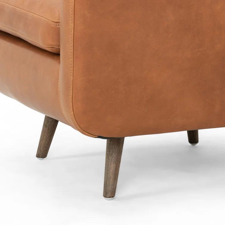 Rounded Back Leather Swivel Chair