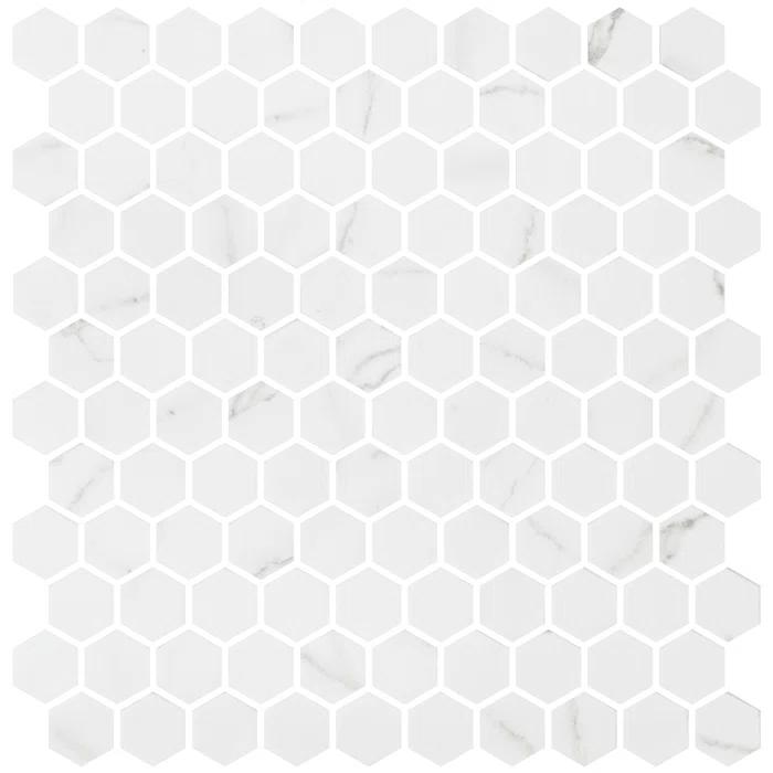Trillions Hexagon Honeycomb Glass Mosaic Kitchen Backsplash, Bathroom, Shower, Pool, Wall and Floor Tile