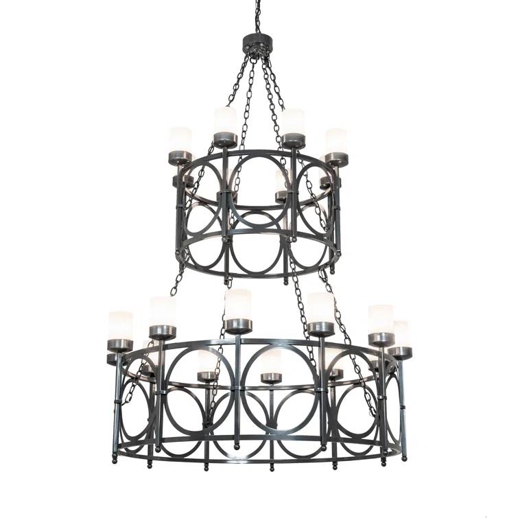 Meyda Lighting Porta 20 - Light Dimmable Tiered Chandelier