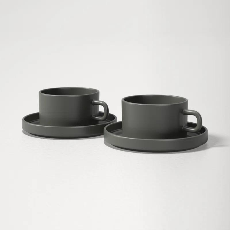 PILAR Stoneware Teacup & Saucer
