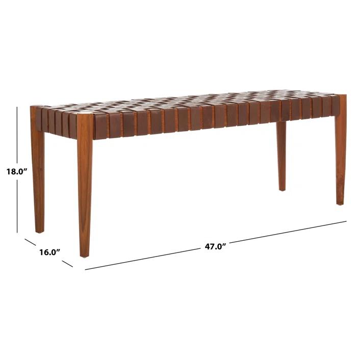 Orin 47" Woven Leather Bench