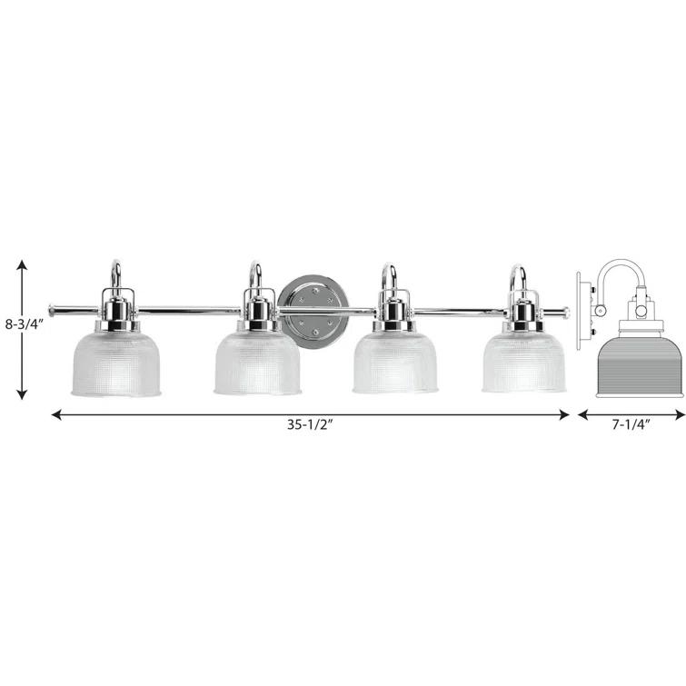 Rosser 4 Light Transparent Dimmable Vanity Light