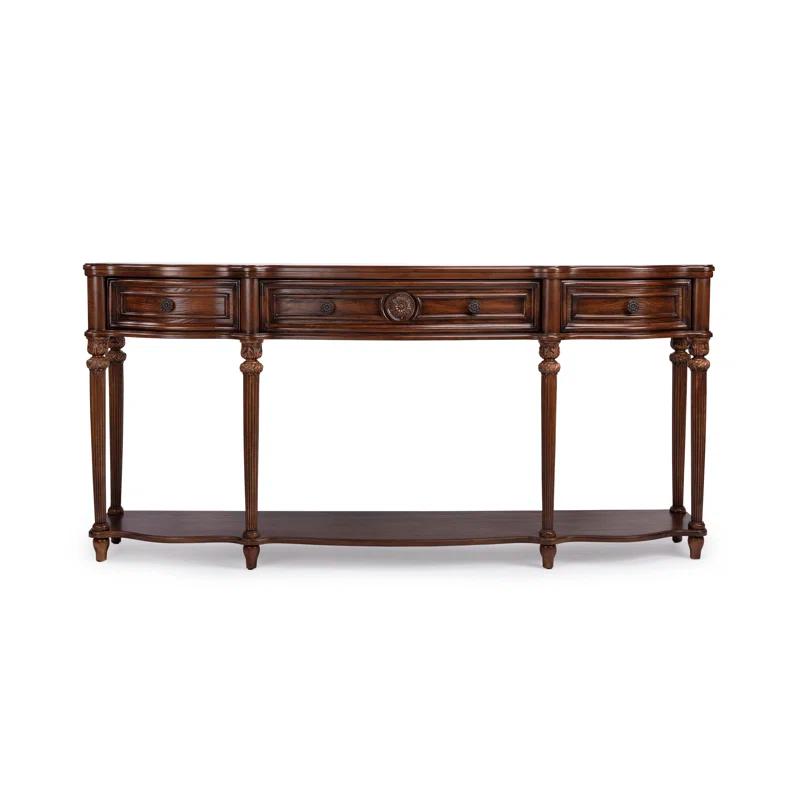 Vintage Oak 72" Console Table with Storage