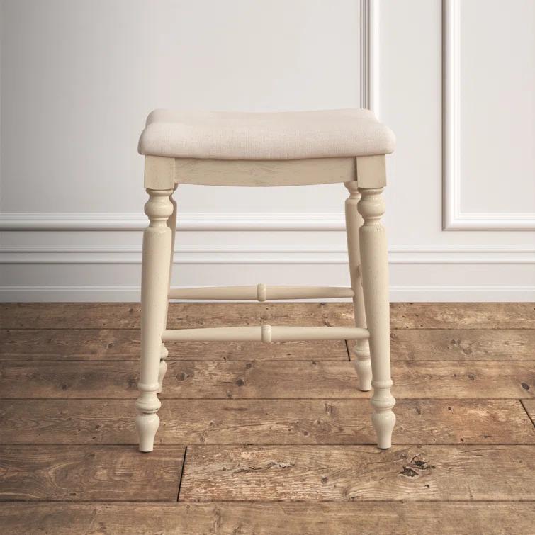 Kelly Clarkson Home Jordyn Backless Upholstered Wood Counter & Bar Stool