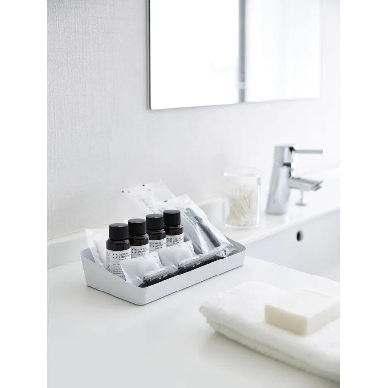 Yamazaki Home Space Saving Vanity Tray, Sloped, Steel, Large