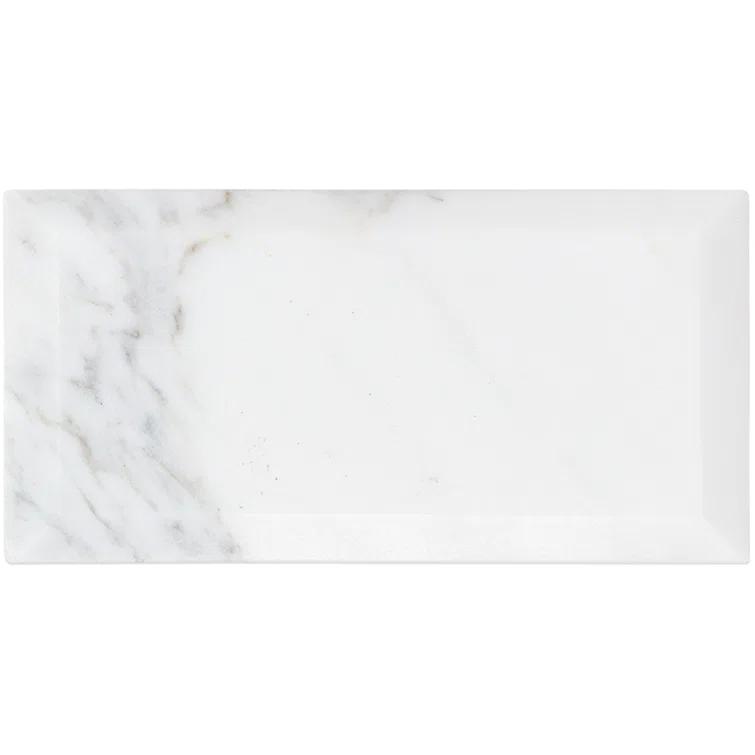 Calacatta 3" x 6" Marble Marble Look Subway Wall & Floor Tile